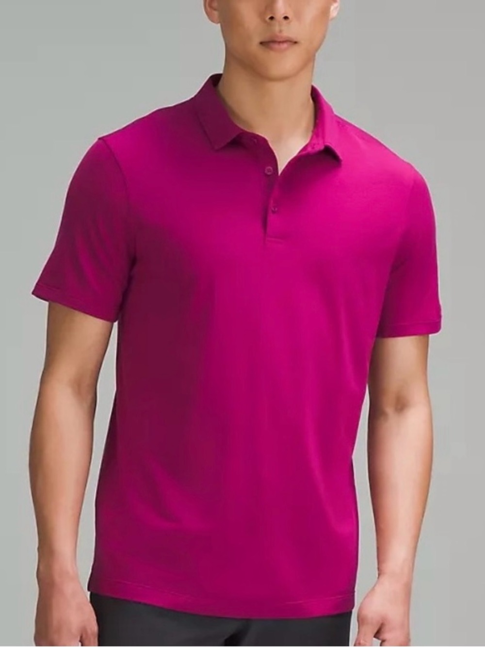 Lululemon Mens Magenta Purple Evolution Short-Sleeve Polo Shirt